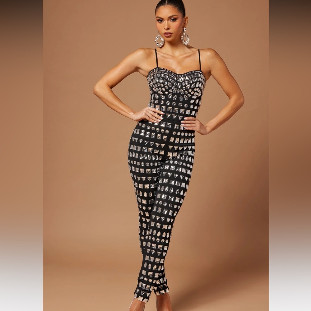 Fashion Nova Harper Embellished Jumpsuit